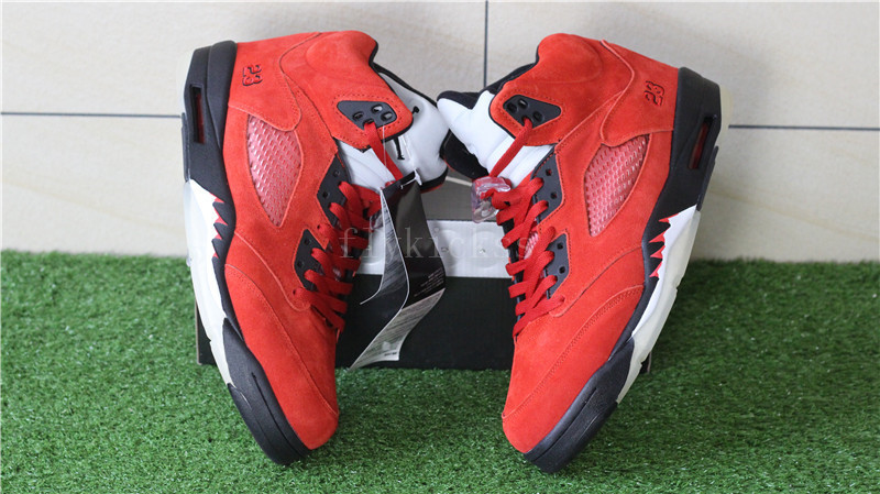 Authentic Air Jordan 5 Retro Raging Bull Red Suede